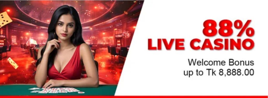 88 % live casino welcome bonus